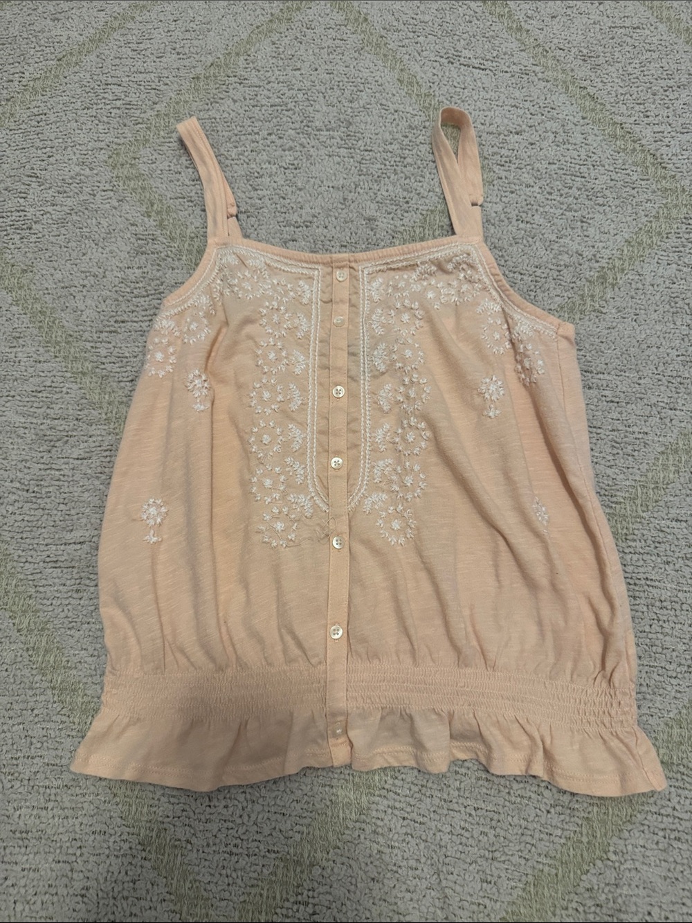 American Eagle Peach Embroidered Lace Cami Tank Top Medium